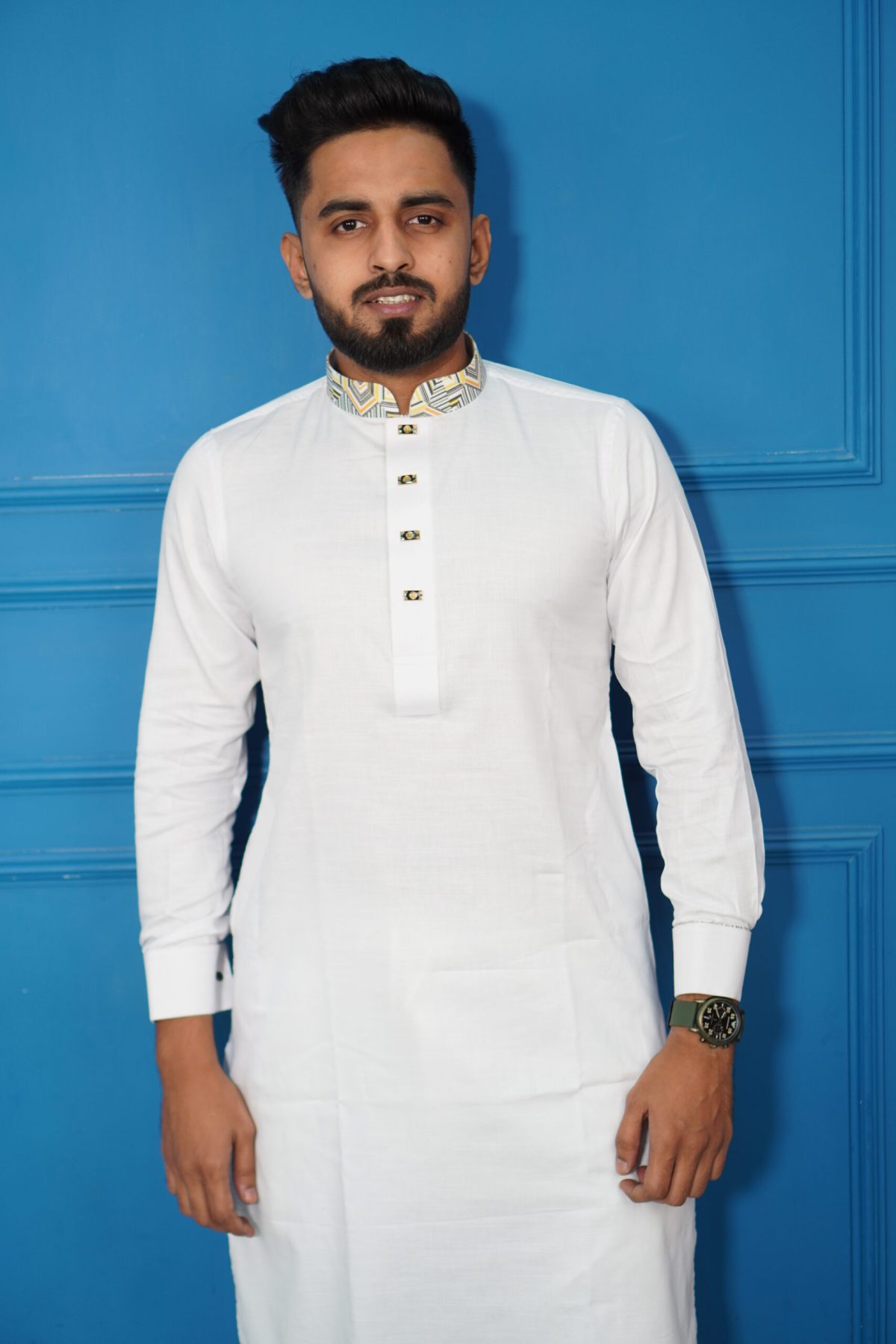 Panjabi for Men's - White style fashion 2 - Image 1