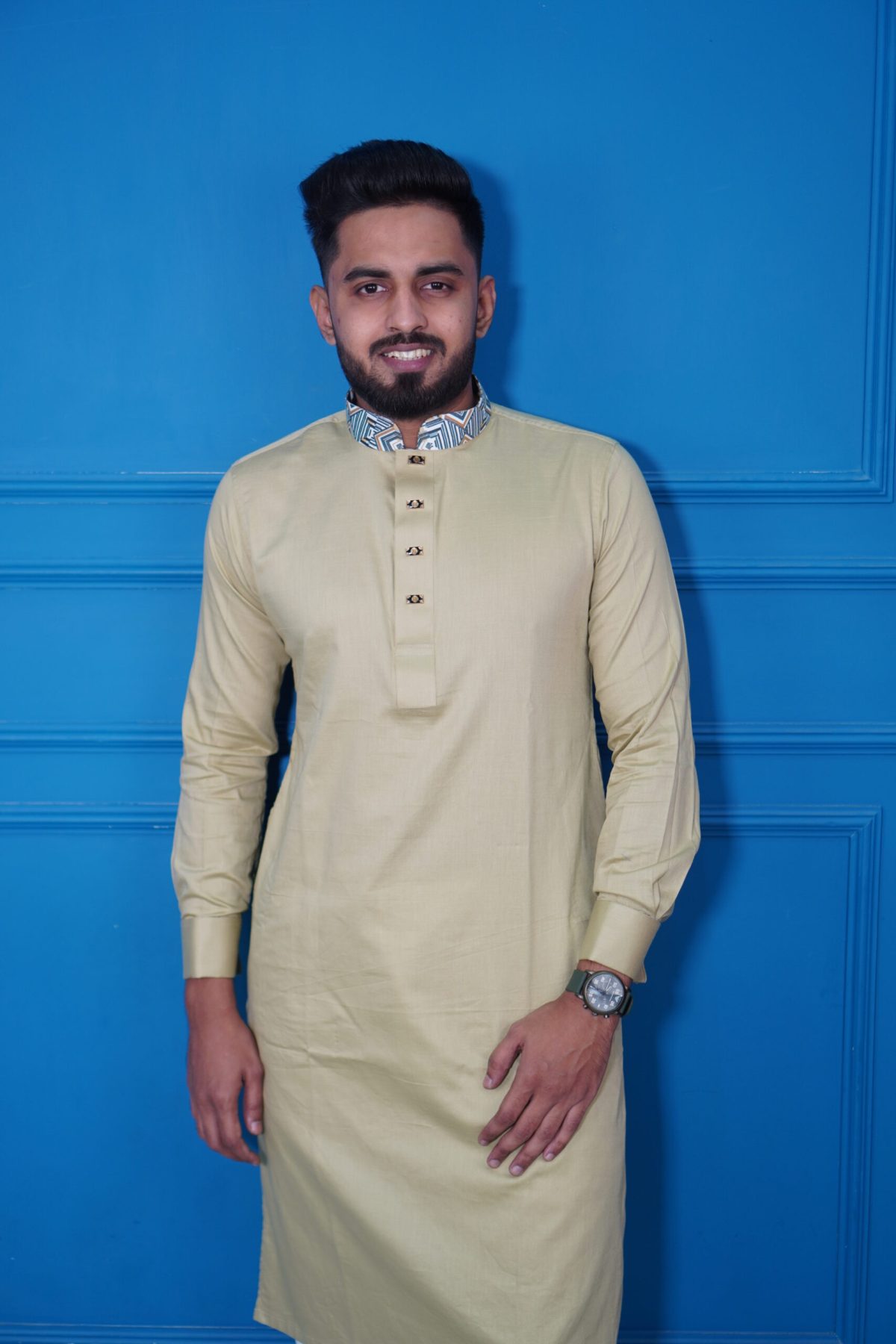 Panjabi for Men's - Golden style fashion 2 - Image 1